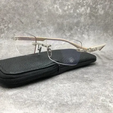Chrome Hearts Sunglasses option Silver frame/beige legs