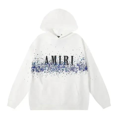 Amiri Paint Splatter Hoodie option 857 white