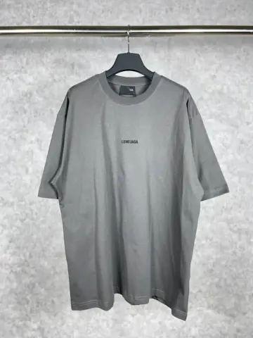 Balenciaga T-Shirt Small Logo Grey option Smoke Gray [Embroidery]