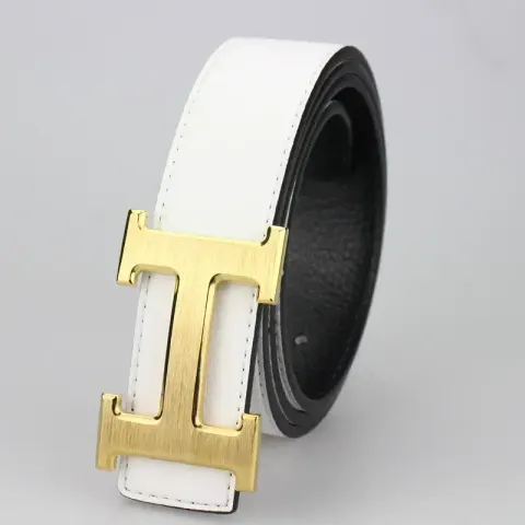 Budget Hermes Belt option H gold buckle flat white belt
