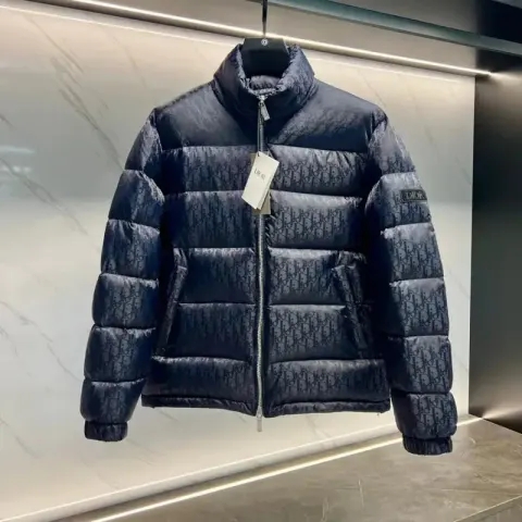 Dior Oblique Down Jacket Padding option navy blue