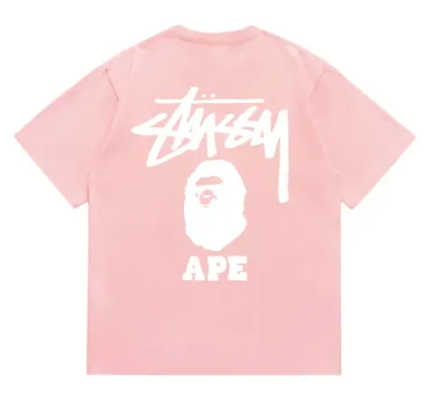 Bape x Stussy Tee option 202 Pink White