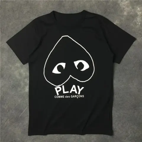 CDG T-Shirts option Black inverted hollow