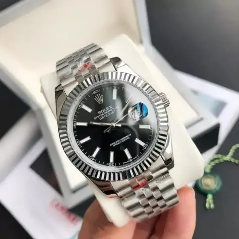 ROLEX option Silver-black dial – five-link bracelet