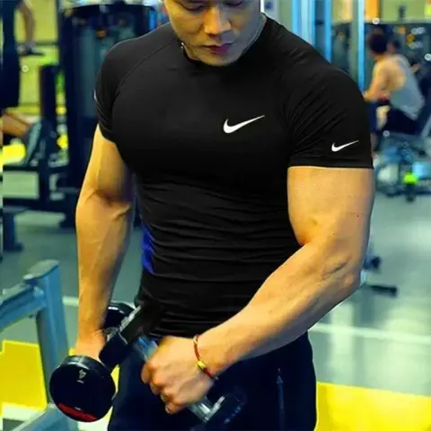 Nike Quick Dry T-Shirt option NK black double hook short sleeve