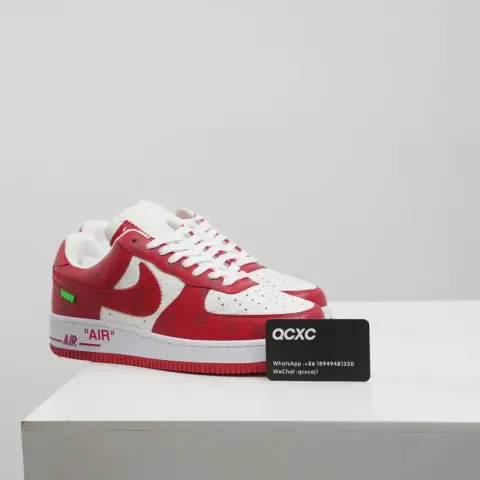 LV Air Force 1 option White and red skin