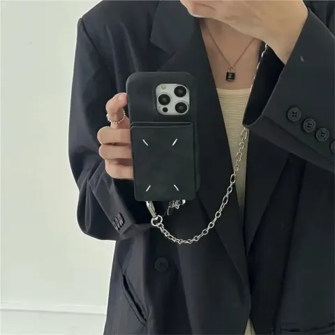 Maison Margiela Phone Case option Hand-stitched card slung-black