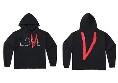 VLONE Hoodie option Rose Red Valentine's Day Black Red V