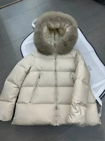 Moncler Laichefur Down Jacket for Womens option White.