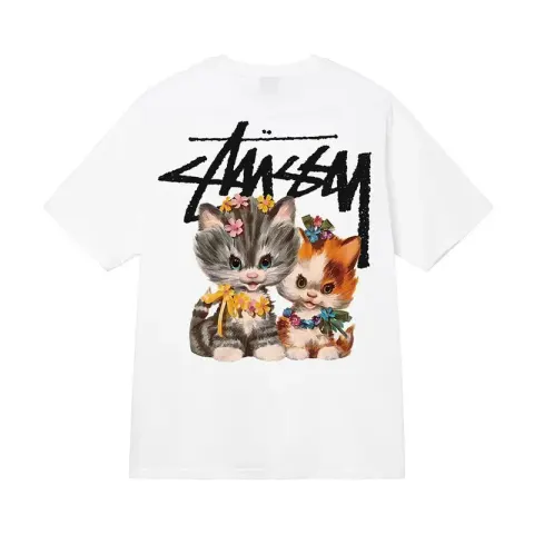 Stussy T-shirt option White 【 Little Cat 】