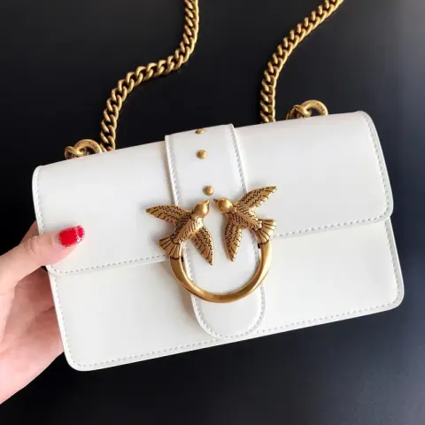 Pinko Bag option 21 Tea Gold Classic White Small Size