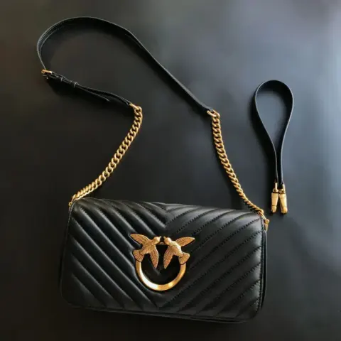 Pinko Bag option 23 baguette sheepskin black