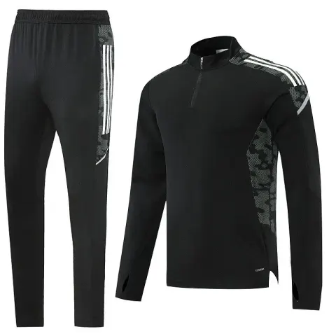 Nike Black-White Tracksuit Set option AD02 black suit