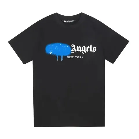 Palm Angels Monogram NY Spray Tee option 2197 black and blue