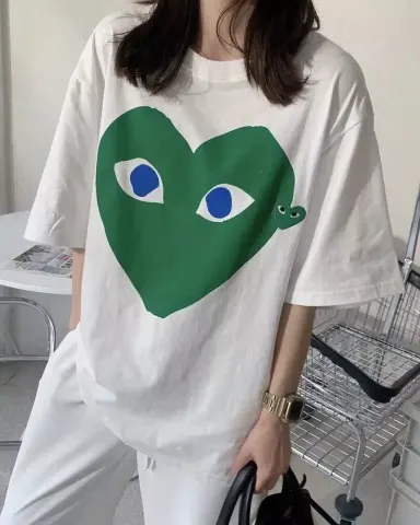 CDG T-Shirts option Green Heart