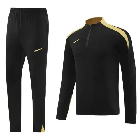 Nike Black-White Tracksuit Set option NK08 black gold suit