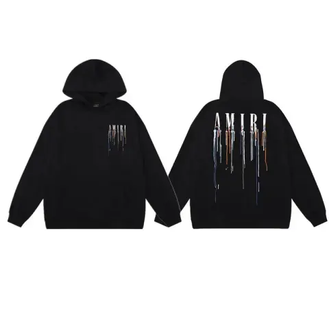 Amiri Paint Splatter Hoodie option 869 black