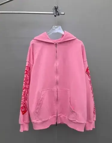 Balenciaga Off-Shore Zip-Up Hoodie option Pink