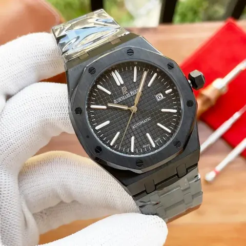 Audemars Piguet Silver Band option Black Shell-Black Steel Strip
