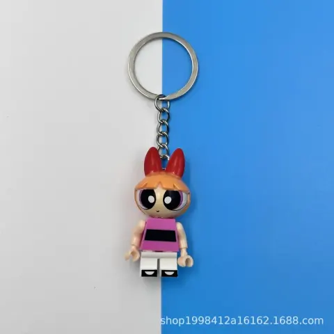 Lego Keychain Pendants option Powerpuff Girls Flower