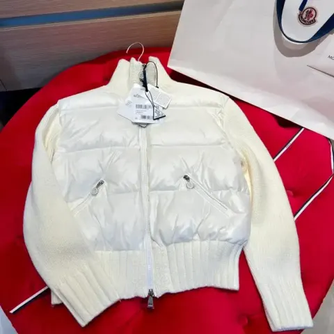 Moncler Wool Puffer Cardigan option White
