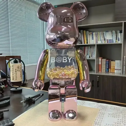 Unique Medium BearBrick option Pink Gold Qianqiu