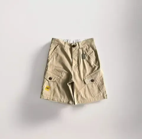 Corteiz Classic Cargo Triple Black Logo Shorts option Khakis Slant Pocket