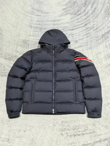 Moncler Solayan Hooded Short Down Jacket option navy blue