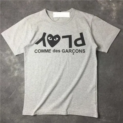 CDG T-Shirts option Gray inverted characters