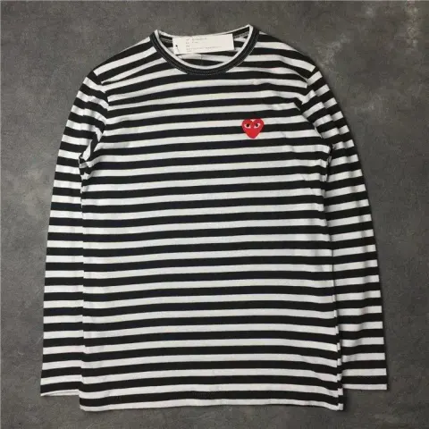 CDG Play SS24 Hoodie option Black and white stripes