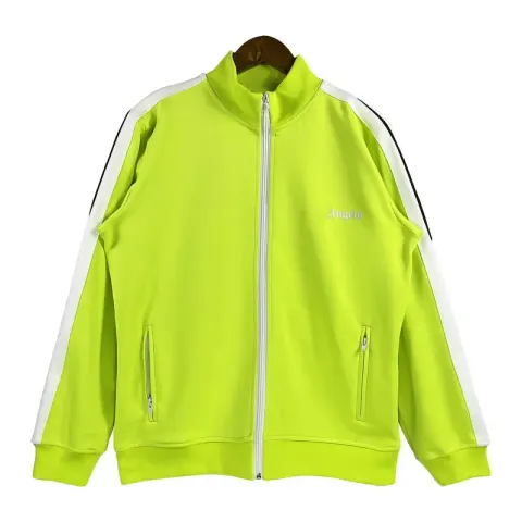 Palm Angels Zip Hoodie option Fluorescent Yellow Top
