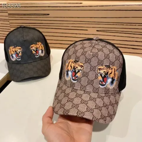 Gucci Caps option Double Tiger Head Khakis