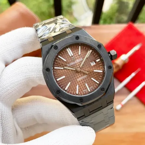 Audemars Piguet Silver Band option Black Shell Curry Plate Steel Strip