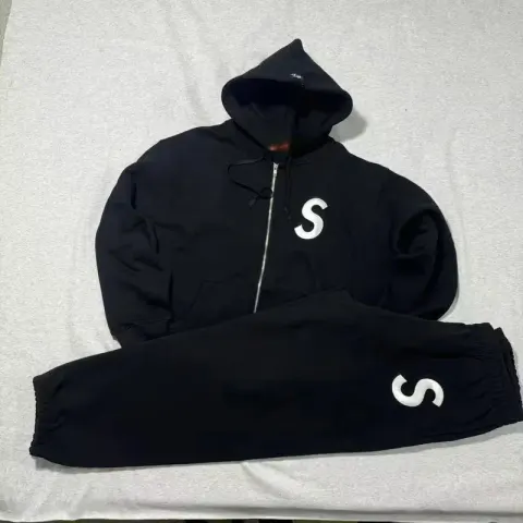 Supreme Zip Hoodie option S standard black suit